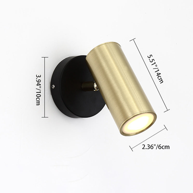 Modern Minimalist Iron & Acrylic Cylindrical 1-Light Wall Sconce Lamp For Bedroom And Living Room