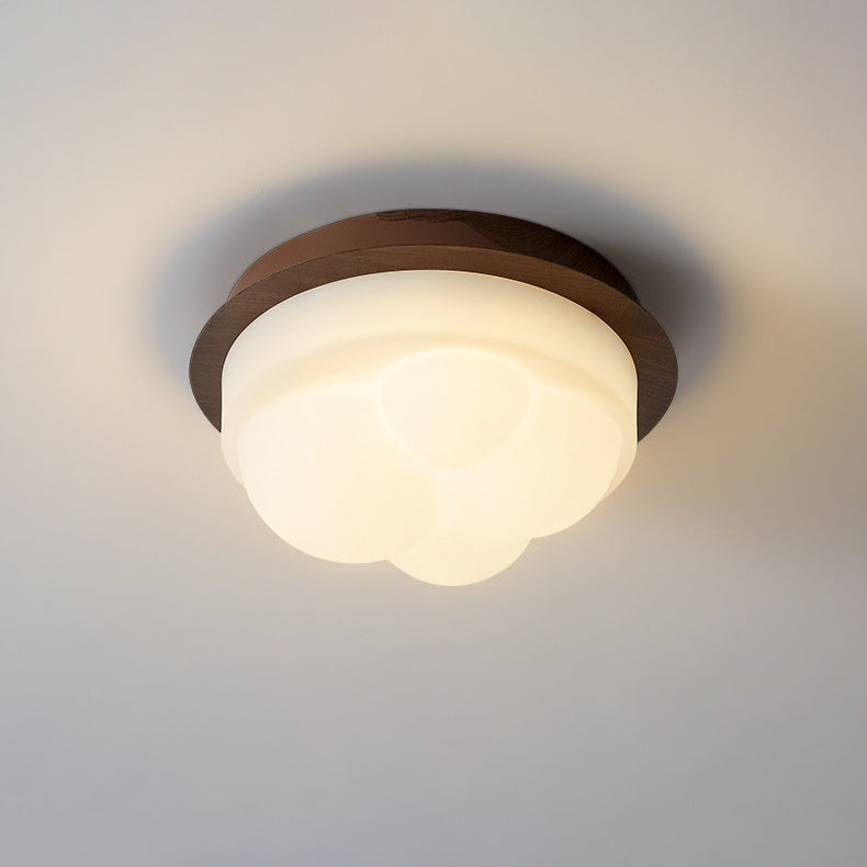 Contemporary Nordic Iron & PE Round And Diamond LED Semi-Flush Mount Ceiling Light For Hallway And Entryway