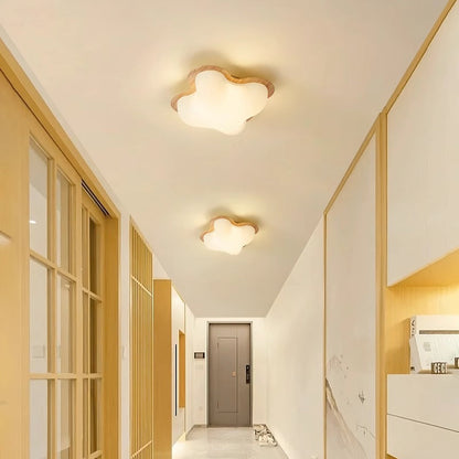 Contemporary Nordic Iron & PE Round And Diamond LED Semi-Flush Mount Ceiling Light For Hallway And Entryway