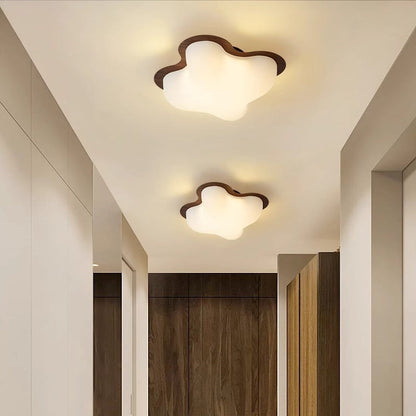Contemporary Nordic Iron & PE Round And Diamond LED Semi-Flush Mount Ceiling Light For Hallway And Entryway