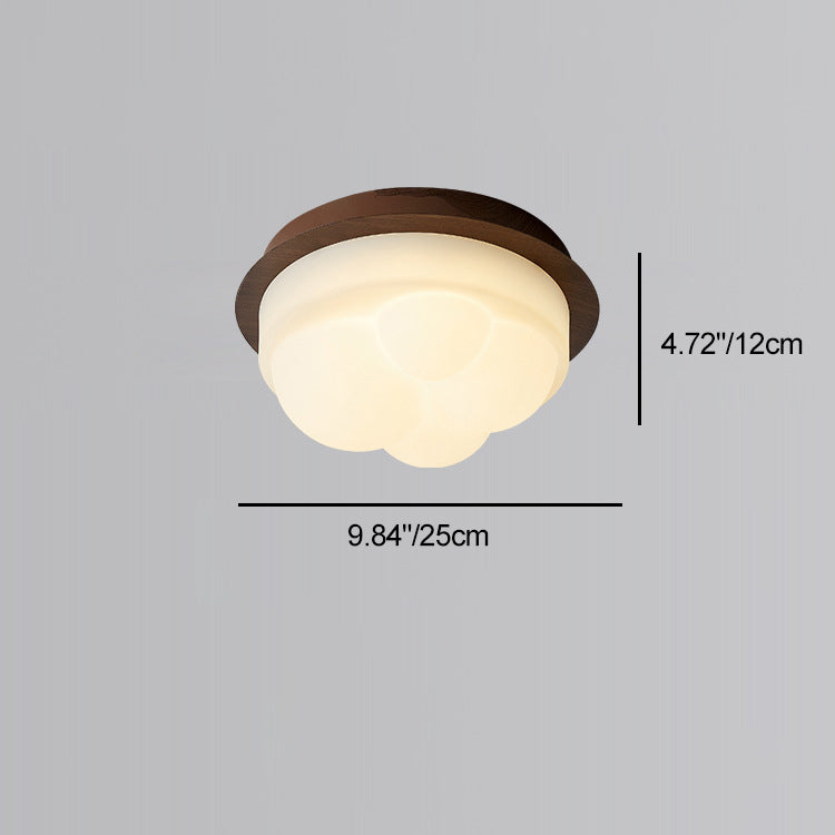 Contemporary Nordic Iron & PE Round And Diamond LED Semi-Flush Mount Ceiling Light For Hallway And Entryway