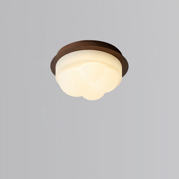 Contemporary Nordic Iron & PE Round And Diamond LED Semi-Flush Mount Ceiling Light For Hallway And Entryway