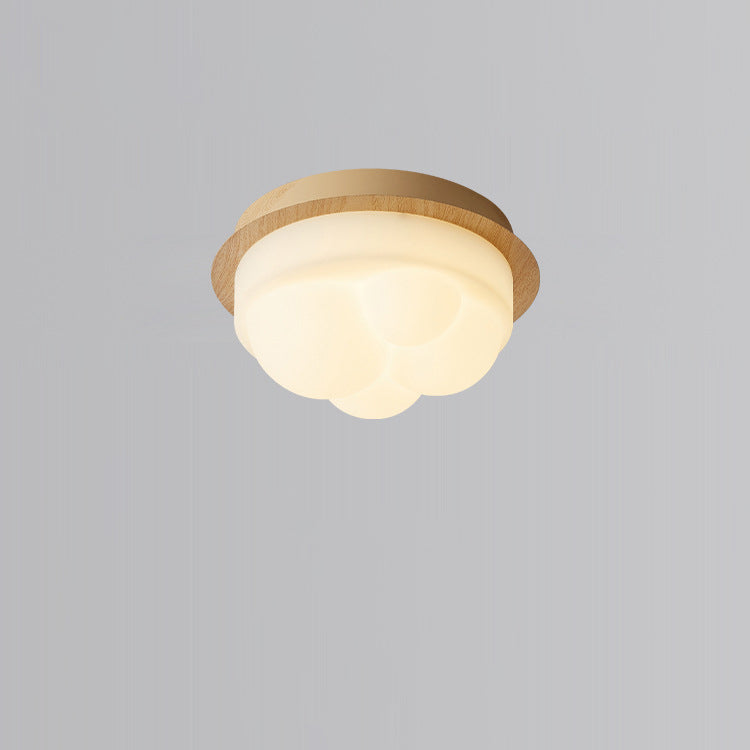 Contemporary Nordic Iron & PE Round And Diamond LED Semi-Flush Mount Ceiling Light For Hallway And Entryway