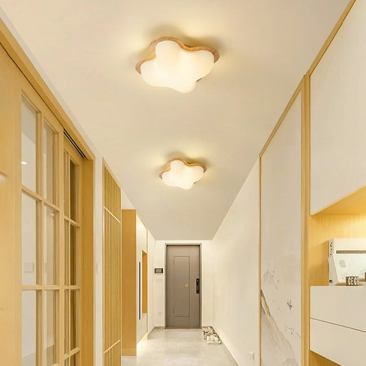 Contemporary Nordic Iron & PE Round And Diamond LED Semi-Flush Mount Ceiling Light For Hallway And Entryway