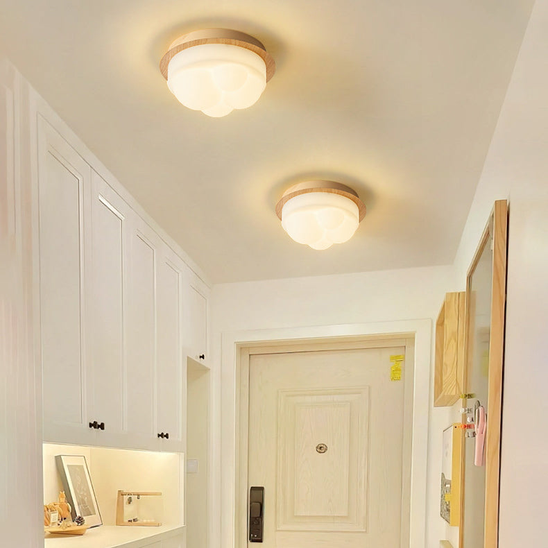 Contemporary Nordic Iron & PE Round And Diamond LED Semi-Flush Mount Ceiling Light For Hallway And Entryway