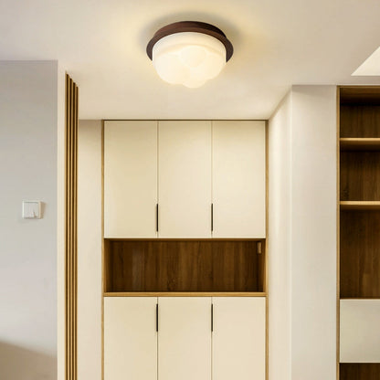 Contemporary Nordic Iron & PE Round And Diamond LED Semi-Flush Mount Ceiling Light For Hallway And Entryway