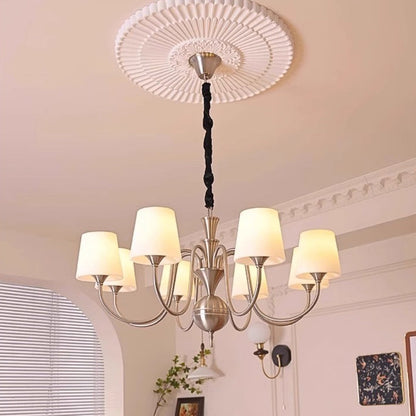 Traditional French Alloy & Glass Curved Round 5/6/8-Light Chandelier For Bedroom And Living Room