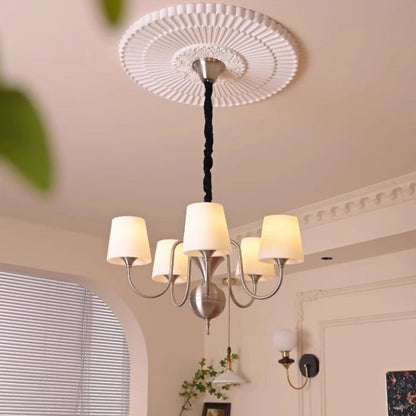 Traditional French Alloy & Glass Curved Round 5/6/8-Light Chandelier For Bedroom And Living Room