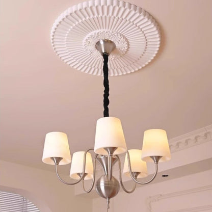 Traditional French Alloy & Glass Curved Round 5/6/8-Light Chandelier For Bedroom And Living Room