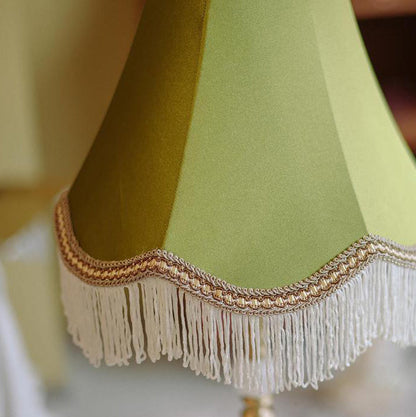 Traditional Vintage Brass & Fabric Conical 1-Light Table Lamp For Bedroom And Living Room