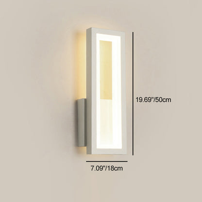 Modern Minimalist Iron & Acrylic Rectangular LED Wall Sconce Lamp For Bedroom And Living Room