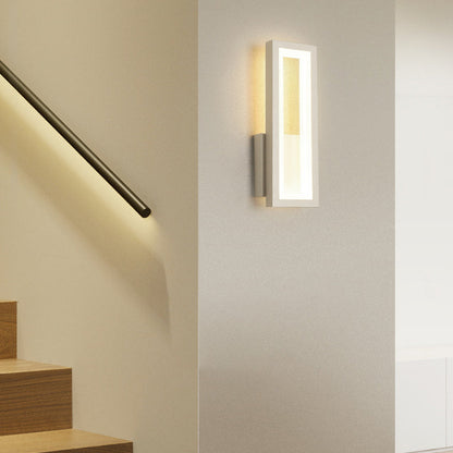 Modern Minimalist Iron & Acrylic Rectangular LED Wall Sconce Lamp For Bedroom And Living Room