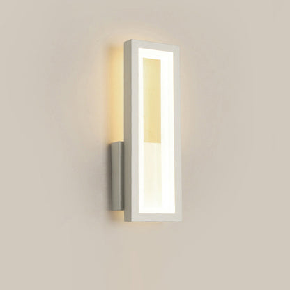 Modern Minimalist Iron & Acrylic Rectangular LED Wall Sconce Lamp For Bedroom And Living Room