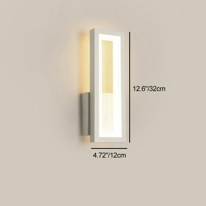 Modern Minimalist Iron & Acrylic Rectangular LED Wall Sconce Lamp For Bedroom And Living Room