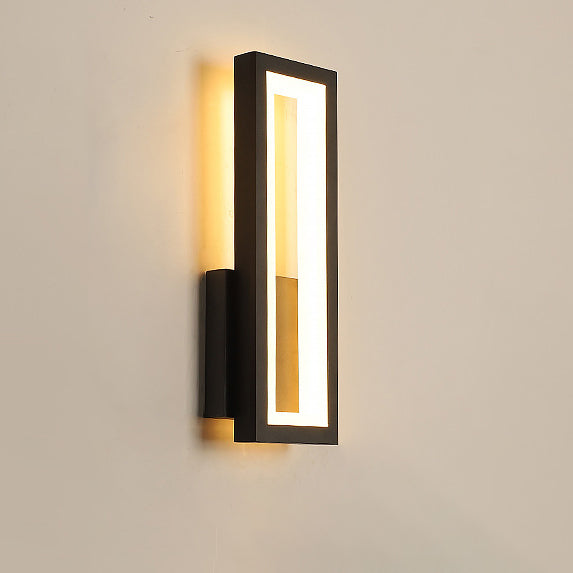 Modern Minimalist Iron & Acrylic Rectangular LED Wall Sconce Lamp For Bedroom And Living Room