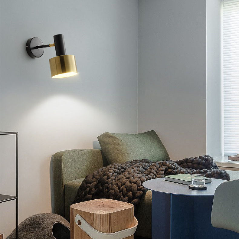Contemporary Nordic Iron Round 1-Light Wall Sconce Lamp For Bedroom And Living Room