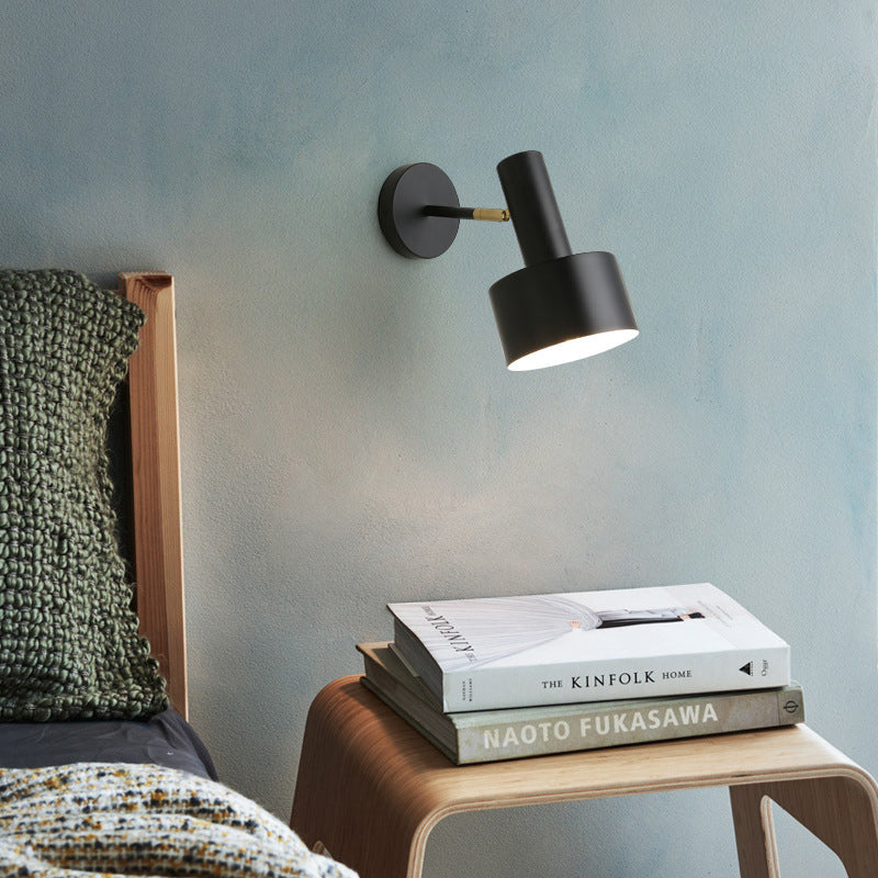 Contemporary Nordic Iron Round 1-Light Wall Sconce Lamp For Bedroom And Living Room