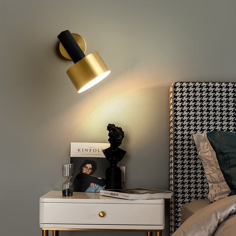 Contemporary Nordic Iron Round 1-Light Wall Sconce Lamp For Bedroom And Living Room
