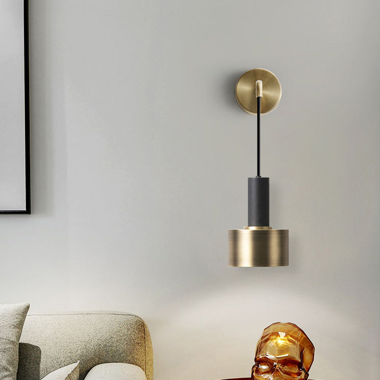Contemporary Nordic Iron Round 1-Light Wall Sconce Lamp For Bedroom And Living Room