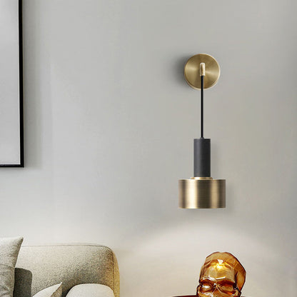 Contemporary Nordic Iron Round 1-Light Wall Sconce Lamp For Bedroom And Living Room