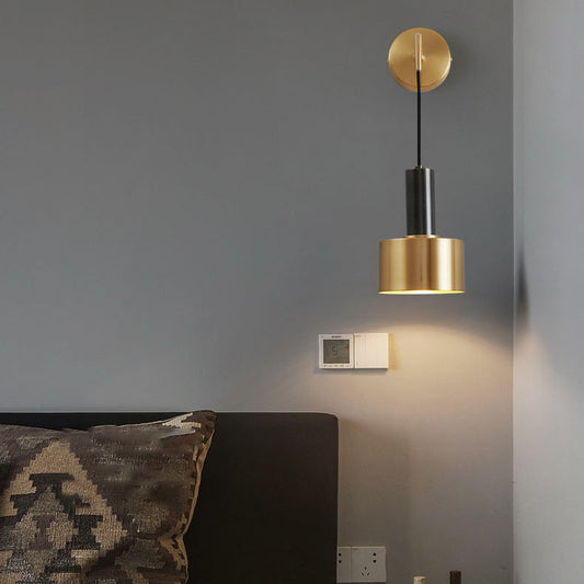 Contemporary Nordic Iron Round 1-Light Wall Sconce Lamp For Bedroom And Living Room
