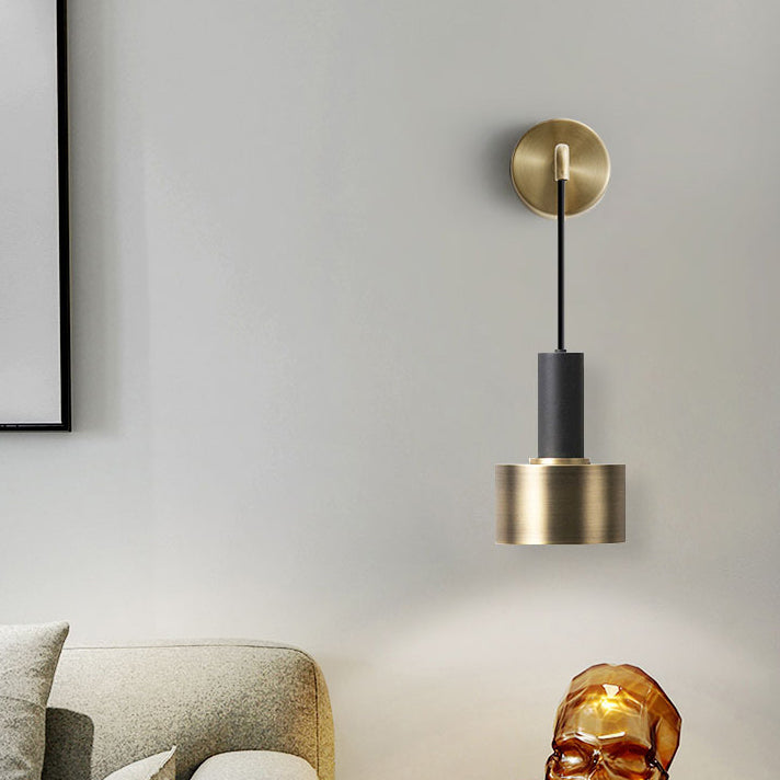 Contemporary Nordic Iron Round 1-Light Wall Sconce Lamp For Bedroom And Living Room