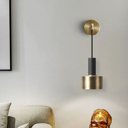 Contemporary Nordic Iron Round 1-Light Wall Sconce Lamp For Bedroom And Living Room
