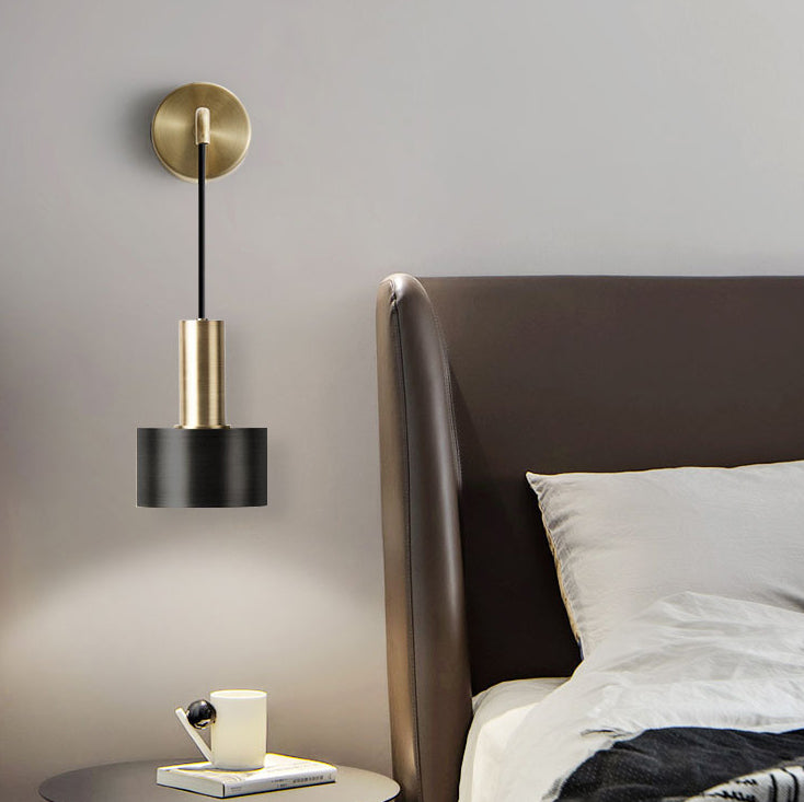 Contemporary Nordic Iron Round 1-Light Wall Sconce Lamp For Bedroom And Living Room