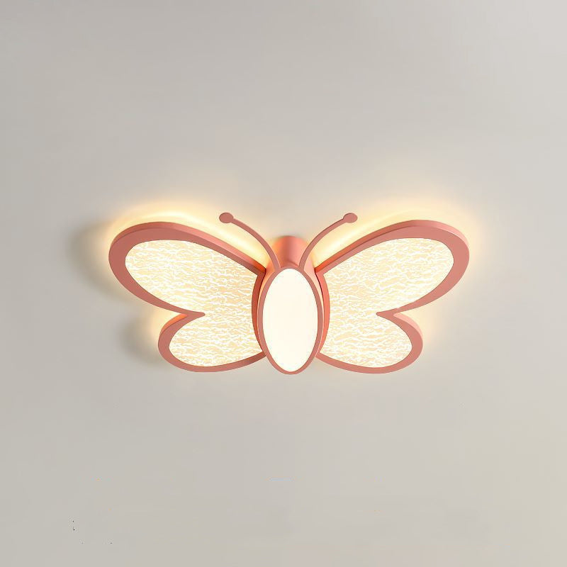 Contemporary Creative Iron & Acrylic Butterfly LED Flush Mount Ceiling Light For Bedroom & Kids Room