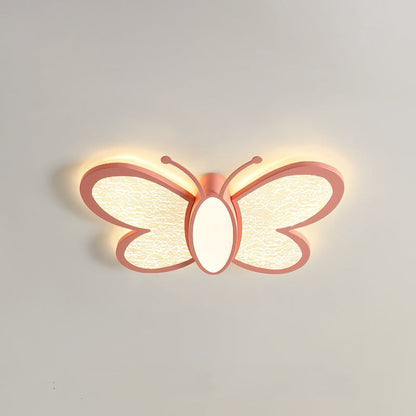 Contemporary Creative Iron & Acrylic Butterfly LED Flush Mount Ceiling Light For Bedroom & Kids Room
