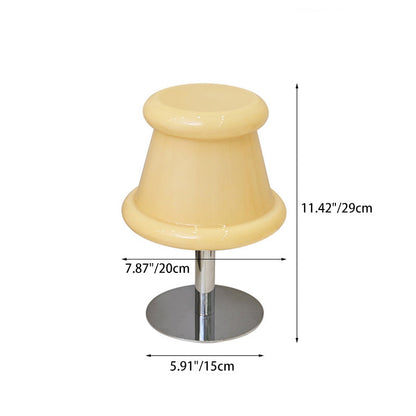Modern Minimalist Metal & Glass Round 1-Light USB Table Lamp For Bedroom & Living Room