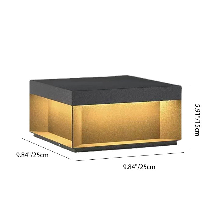 Modern Minimalist Stainless Steel Square LED Outdoor Light With Solar & Waterproof Features For Garden, Patio, Gate