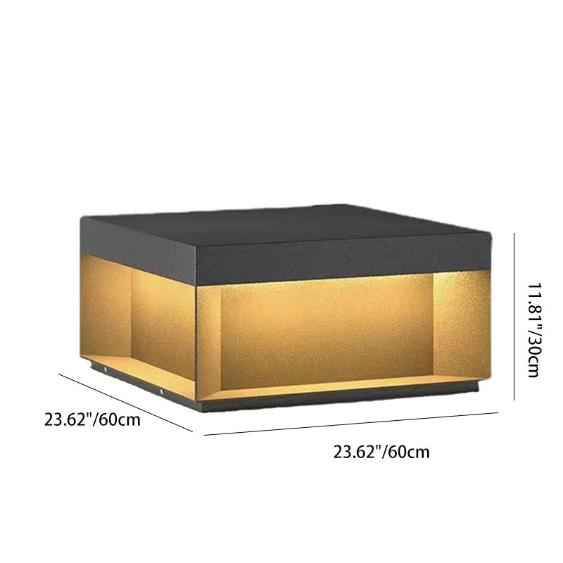 Modern Minimalist Stainless Steel Square LED Outdoor Light With Solar & Waterproof Features For Garden, Patio, Gate