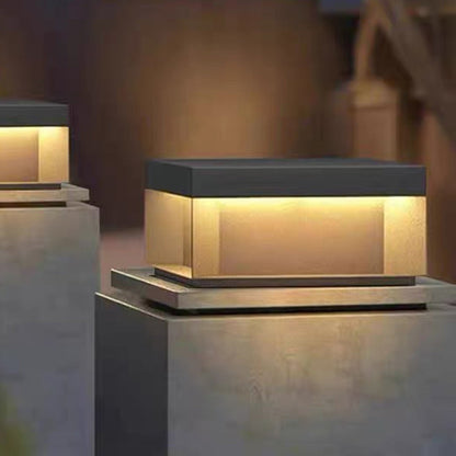 Modern Minimalist Stainless Steel Square LED Outdoor Light With Solar & Waterproof Features For Garden, Patio, Gate