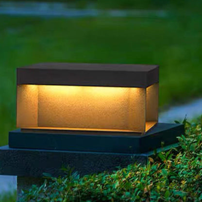 Modern Minimalist Stainless Steel Square LED Outdoor Light With Solar & Waterproof Features For Garden, Patio, Gate