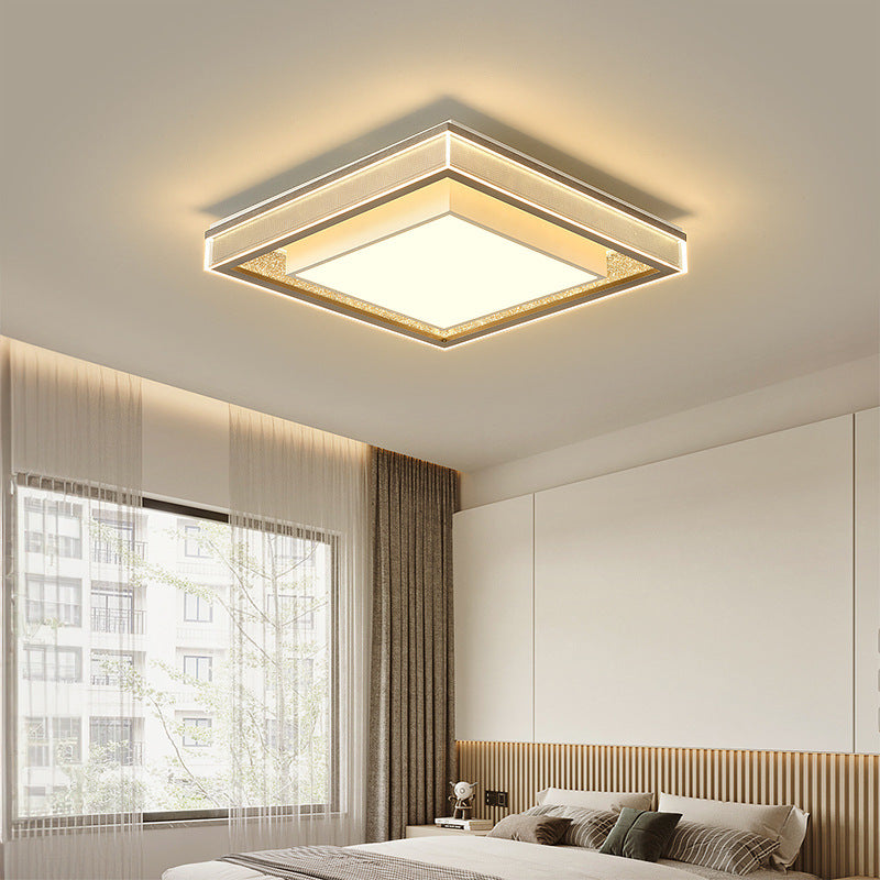 مصباح سقف LED هندسي من الأكريليك مصنوع من الحديد والألومنيوم بتصميم عصري بسيط لغرفة النوم وغرفة المعيشة