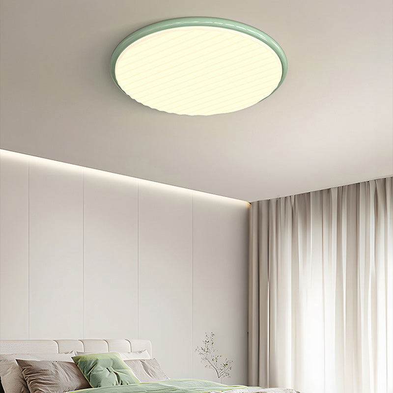Contemporary Nordic Iron Acrylic Round LED Flush Mount Ceiling Light For Bedroom And Living Room