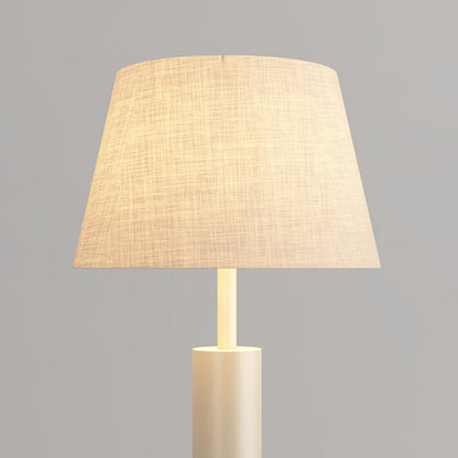 Traditional French Iron & Fabric Geometric Round 1-Light Standing Floor Lamp For Bedroom & Living Room