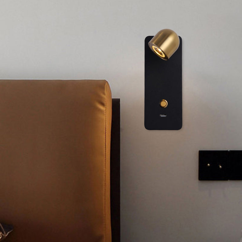 Contemporary Nordic Iron & Aluminum Round Rectangular LED Wall Sconce Lamp For Bedroom & Living Room
