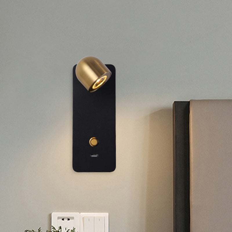 Contemporary Nordic Iron & Aluminum Round Rectangular LED Wall Sconce Lamp For Bedroom & Living Room