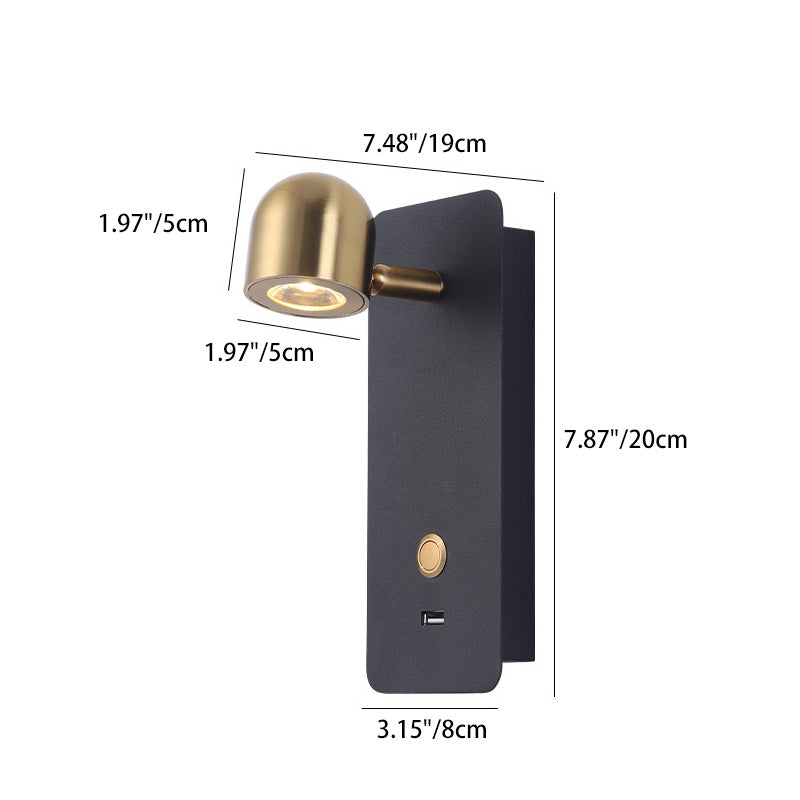 Contemporary Nordic Iron & Aluminum Round Rectangular LED Wall Sconce Lamp For Bedroom & Living Room