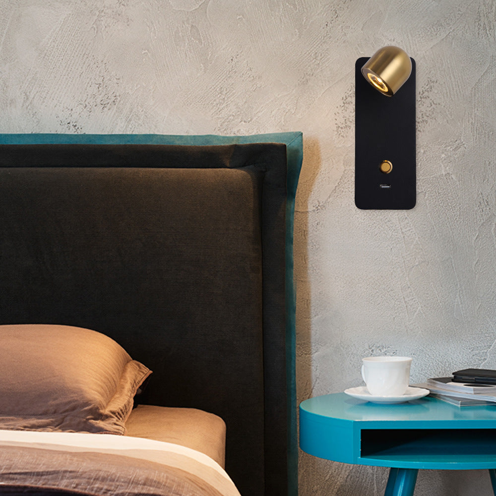 Contemporary Nordic Iron & Aluminum Round Rectangular LED Wall Sconce Lamp For Bedroom & Living Room