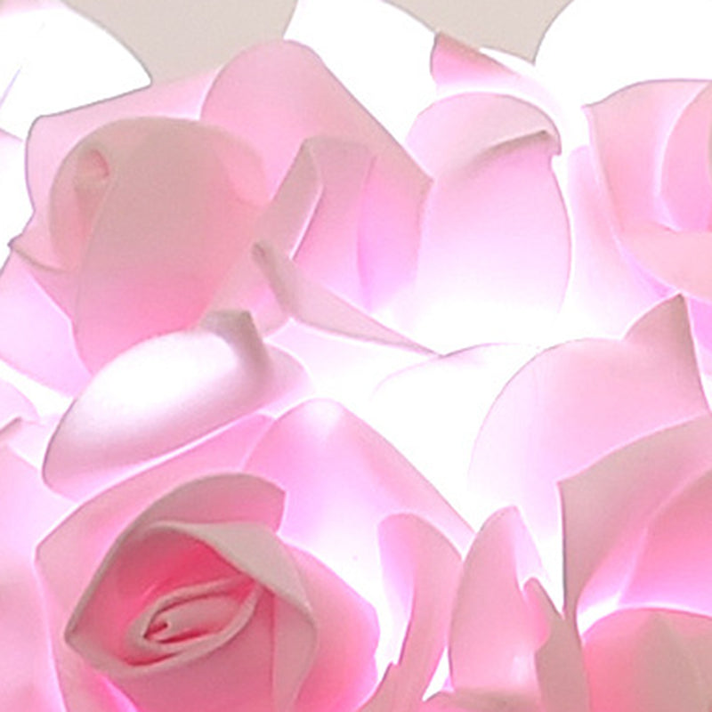 Modern Art Deco Metal & PVC Rose-Shaped 1-Light Table Lamp For Bedroom & Living Room