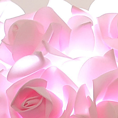 Modern Art Deco Metal & PVC Rose-Shaped 1-Light Table Lamp For Bedroom & Living Room