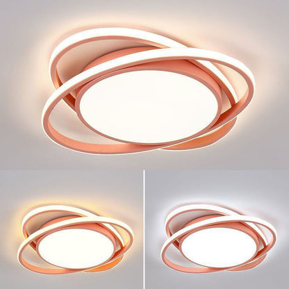 Modern Minimalist Iron Acrylic Round LED Flush Mount Ceiling Light For Bedroom & Living Room