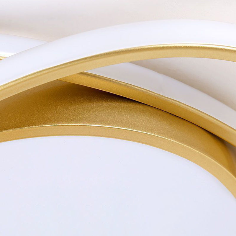 Modern Minimalist Iron Acrylic Round LED Flush Mount Ceiling Light For Bedroom & Living Room