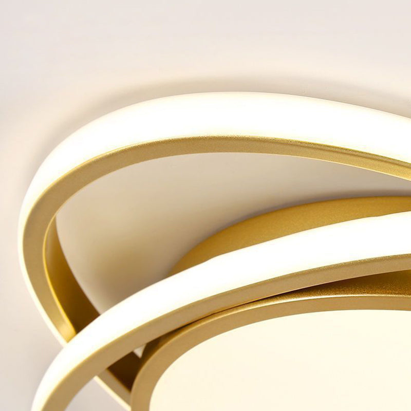Modern Minimalist Iron Acrylic Round LED Flush Mount Ceiling Light For Bedroom & Living Room