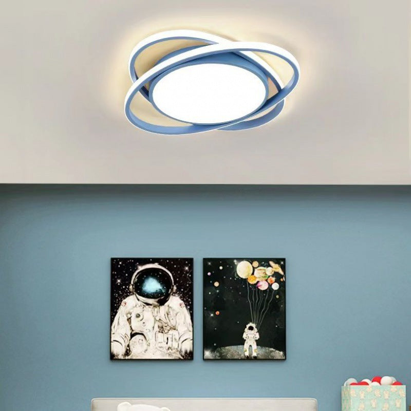 Modern Minimalist Iron Acrylic Round LED Flush Mount Ceiling Light For Bedroom & Living Room
