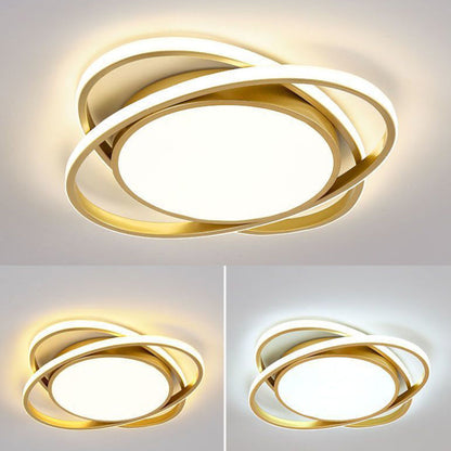 Modern Minimalist Iron Acrylic Round LED Flush Mount Ceiling Light For Bedroom & Living Room