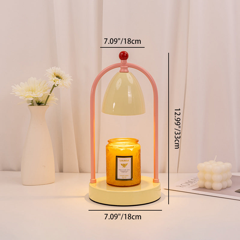 Modern Art Deco Iron Round 1-Light Melting Wax Table Lamp With Timer & Dimming For Bedroom & Living Room